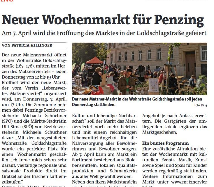Matzner-Markt in Bezirkszeitung